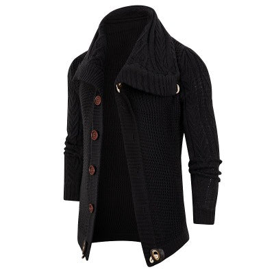 Herren Strickjacke mit Schalkragen und großen Holzknöpfen | Warme & Stylische Männerjacke