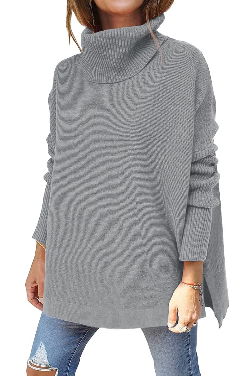 Arianea | Damen Oversized Rollkragen Pullover aus Strick in Einfarbig