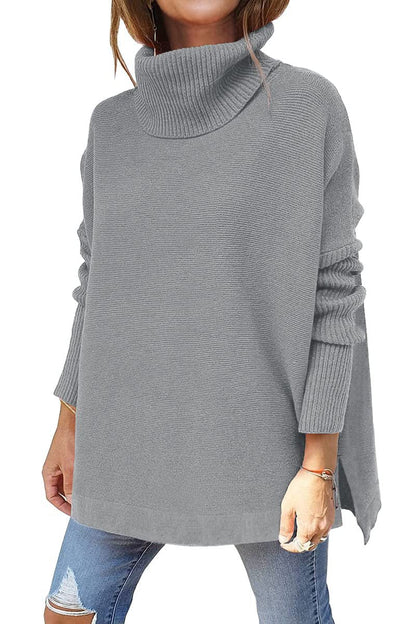 Arianea | Damen Oversized Rollkragen Pullover aus Strick in Einfarbig