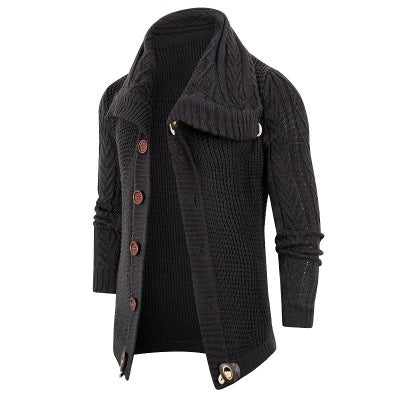 Herren Strickjacke mit Schalkragen und großen Holzknöpfen | Warme & Stylische Männerjacke