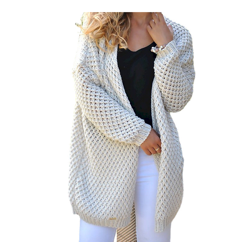 Damen Grobstrickjacke | Lässiger Schnitt & Modische Lochstruktur