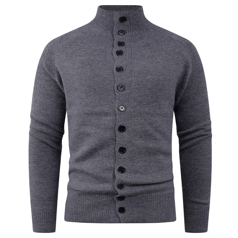 Herren Strickjacke mit Stehkragen & Knopfleiste | Warmer und Moderner Männercardigan