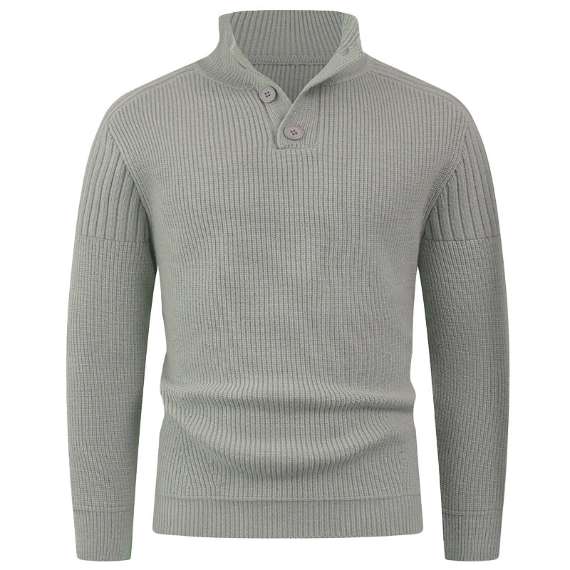 Herren Strickpullover mit Hochkragen & Knopfdetails | Modern & Stilvoll