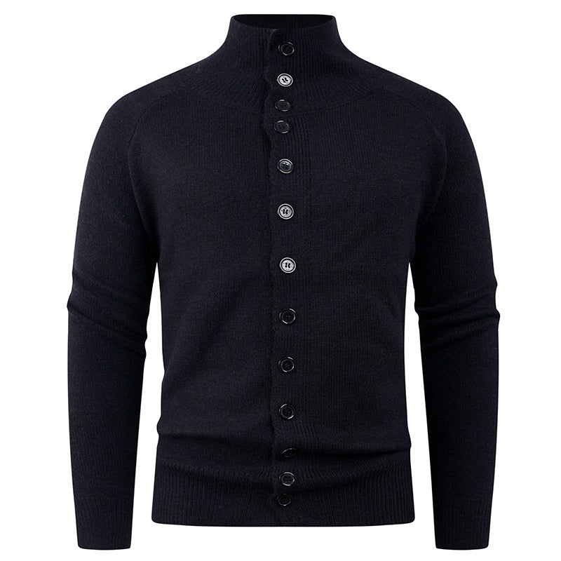Herren Strickjacke mit Stehkragen & Knopfleiste | Warmer und Moderner Männercardigan