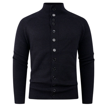 Herren Strickjacke mit Stehkragen & Knopfleiste | Warmer und Moderner Männercardigan