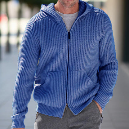 Hooded Cardigan Herren | Strickjacke mit Kapuze und praktischen Taschen