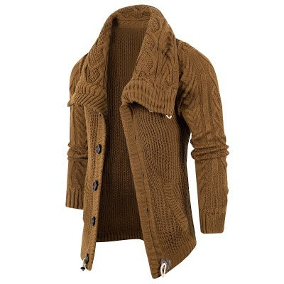 Herren Strickjacke mit Schalkragen und großen Holzknöpfen | Warme & Stylische Männerjacke