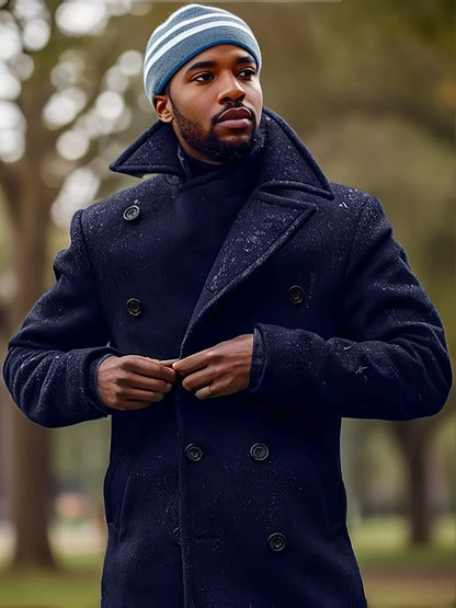 Ardian | Herren Mantel mit Reverskragen, Wollmix, tailliertem Schnitt & doppelreihigem Design, mittellang
