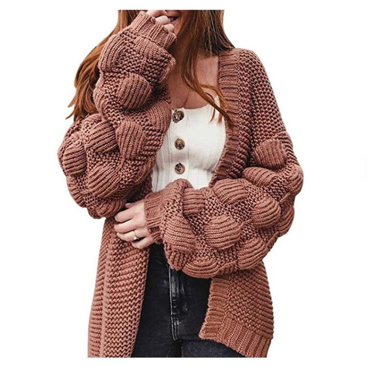 Damen Cardigan | Voluminöse Ärmel & Kuscheliger Strick