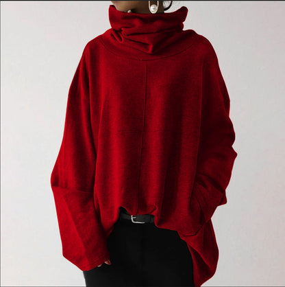 Oversize Damen Sweatshirt | Hoher Kragen & maximaler Komfort für kalte Tage