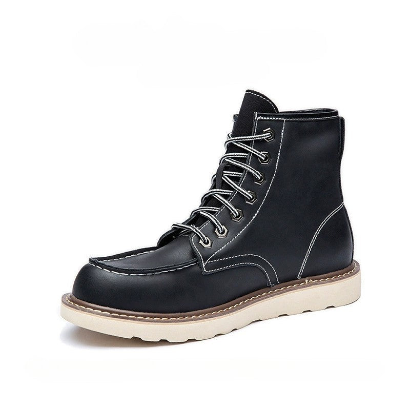 Ansel | Herren Ankle Boots mit dicker Sohle, moderner Schnürung & gepolstertem Schaft