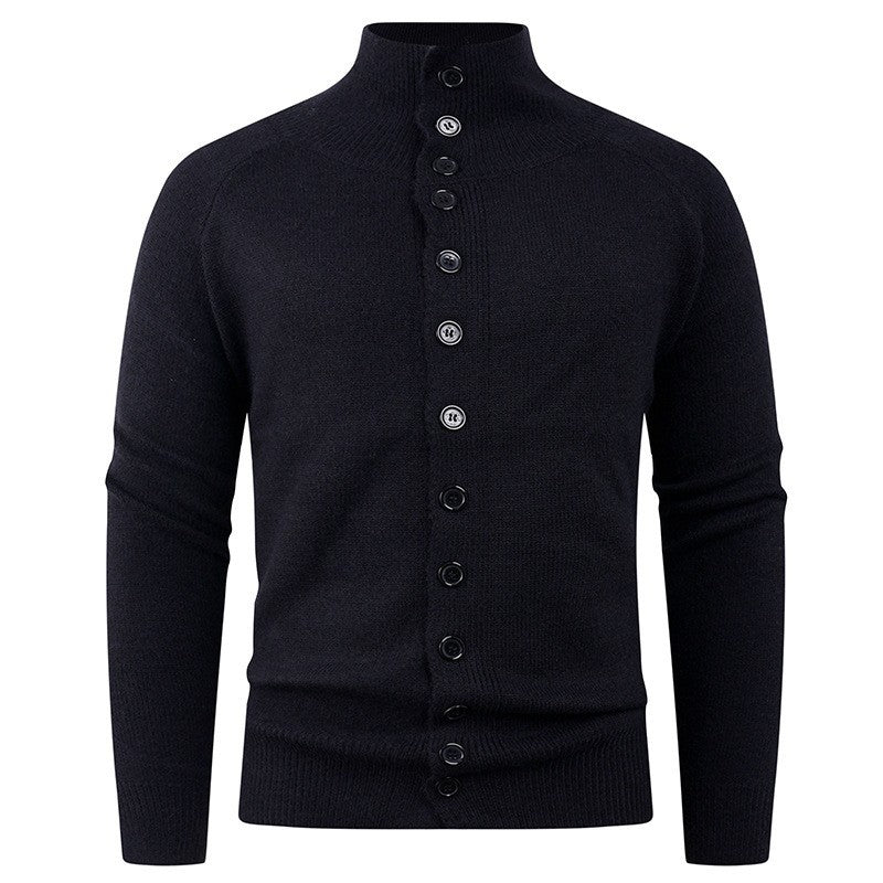 Herren Strickjacke mit Stehkragen & Knopfleiste | Warmer und Moderner Männercardigan
