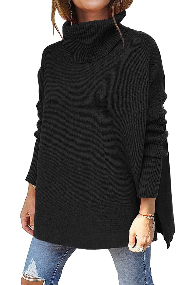 Arianea | Damen Oversized Rollkragen Pullover aus Strick in Einfarbig