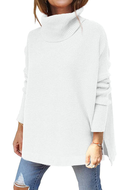 Arianea | Damen Oversized Rollkragen Pullover aus Strick in Einfarbig