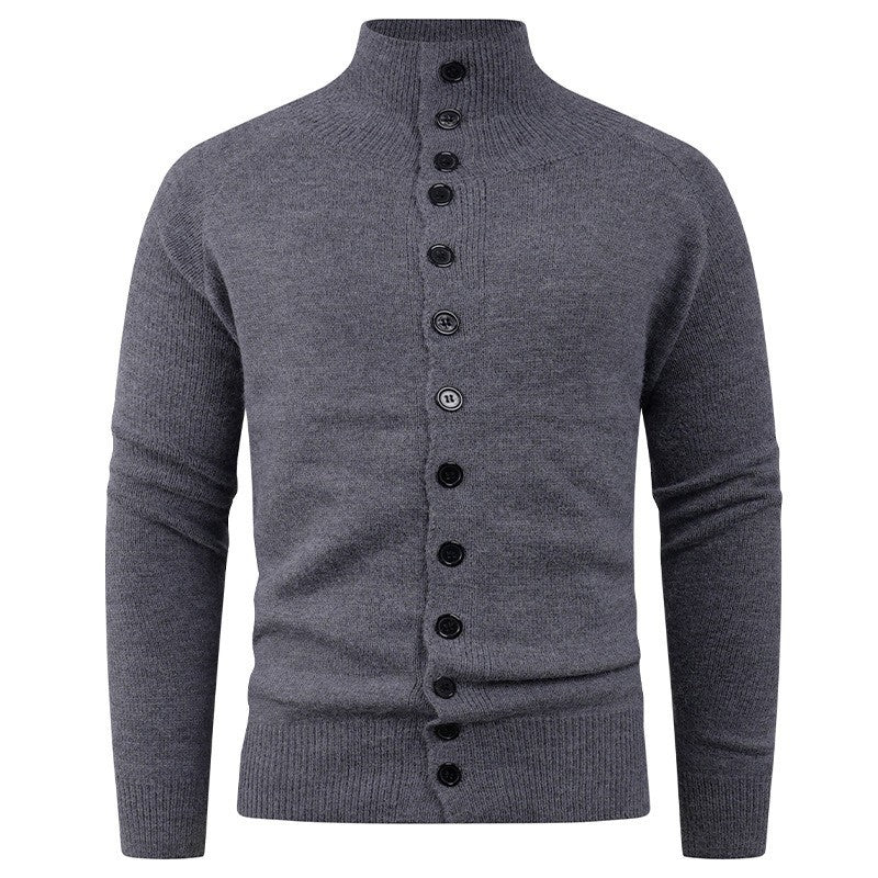 Herren Strickjacke mit Stehkragen & Knopfleiste | Warmer und Moderner Männercardigan