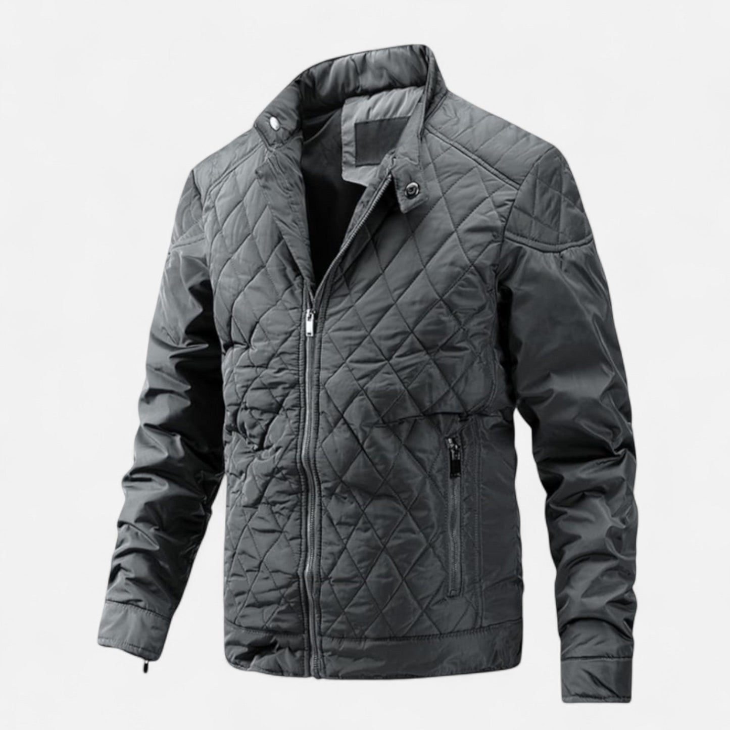 Stefan | Herren Leichte Steppjacke mit Reißverschluss – Gepolsterte Übergangsjacke im Klassischen Stil für Herbst & Frühling