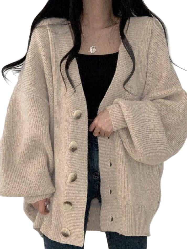 Langer Damen-Cardigan mit Knöpfen | Strukturiertes Design für Herbst & Winter