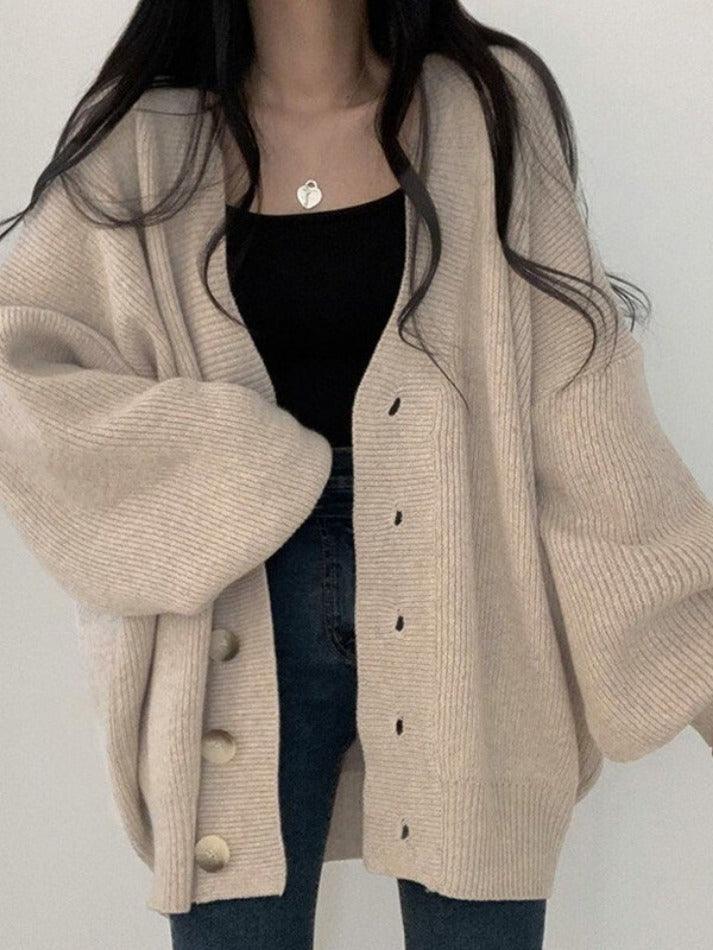 Langer Damen-Cardigan mit Knöpfen | Strukturiertes Design für Herbst & Winter