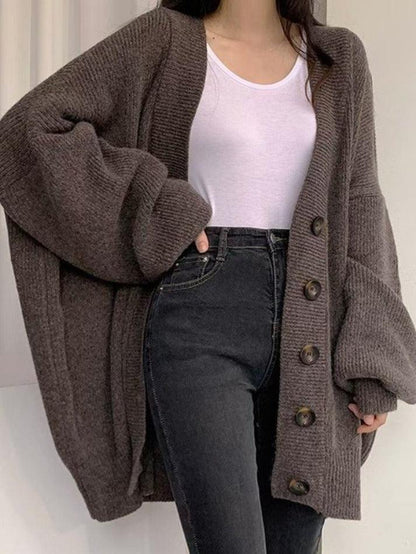 Langer Damen-Cardigan mit Knöpfen | Strukturiertes Design für Herbst & Winter