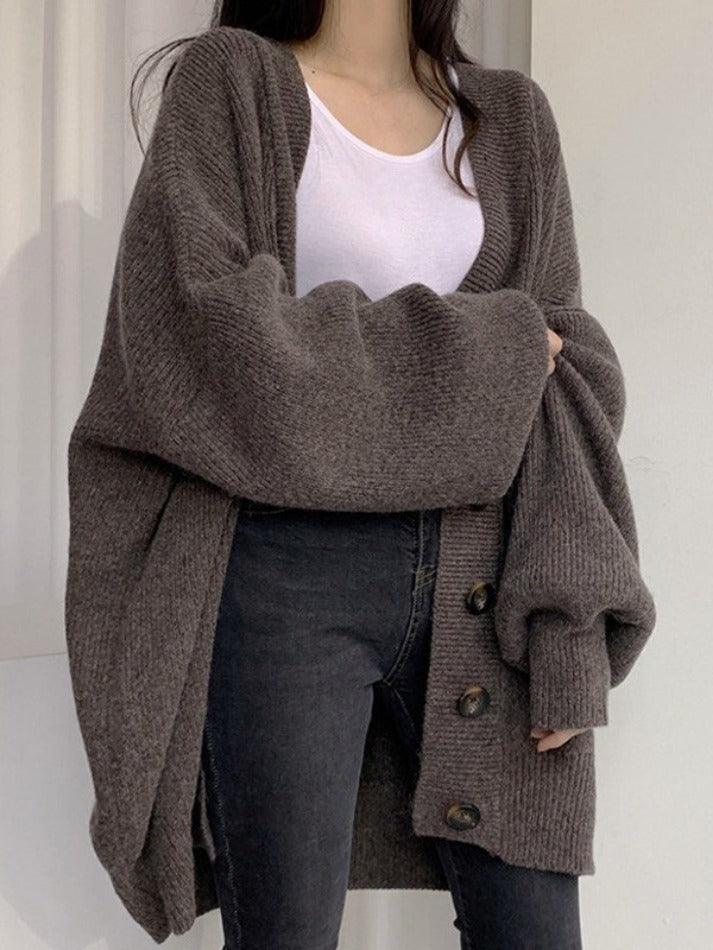 Langer Damen-Cardigan mit Knöpfen | Strukturiertes Design für Herbst & Winter