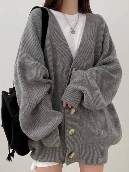 Langer Damen-Cardigan mit Knöpfen | Strukturiertes Design für Herbst & Winter
