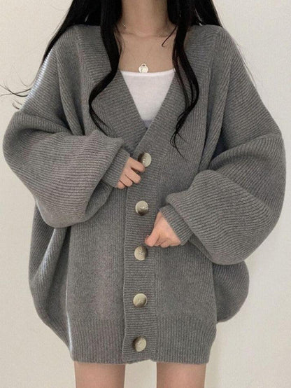 Langer Damen-Cardigan mit Knöpfen | Strukturiertes Design für Herbst & Winter