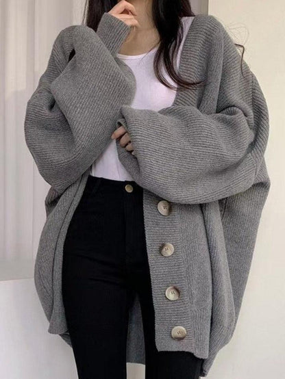 Langer Damen-Cardigan mit Knöpfen | Strukturiertes Design für Herbst & Winter