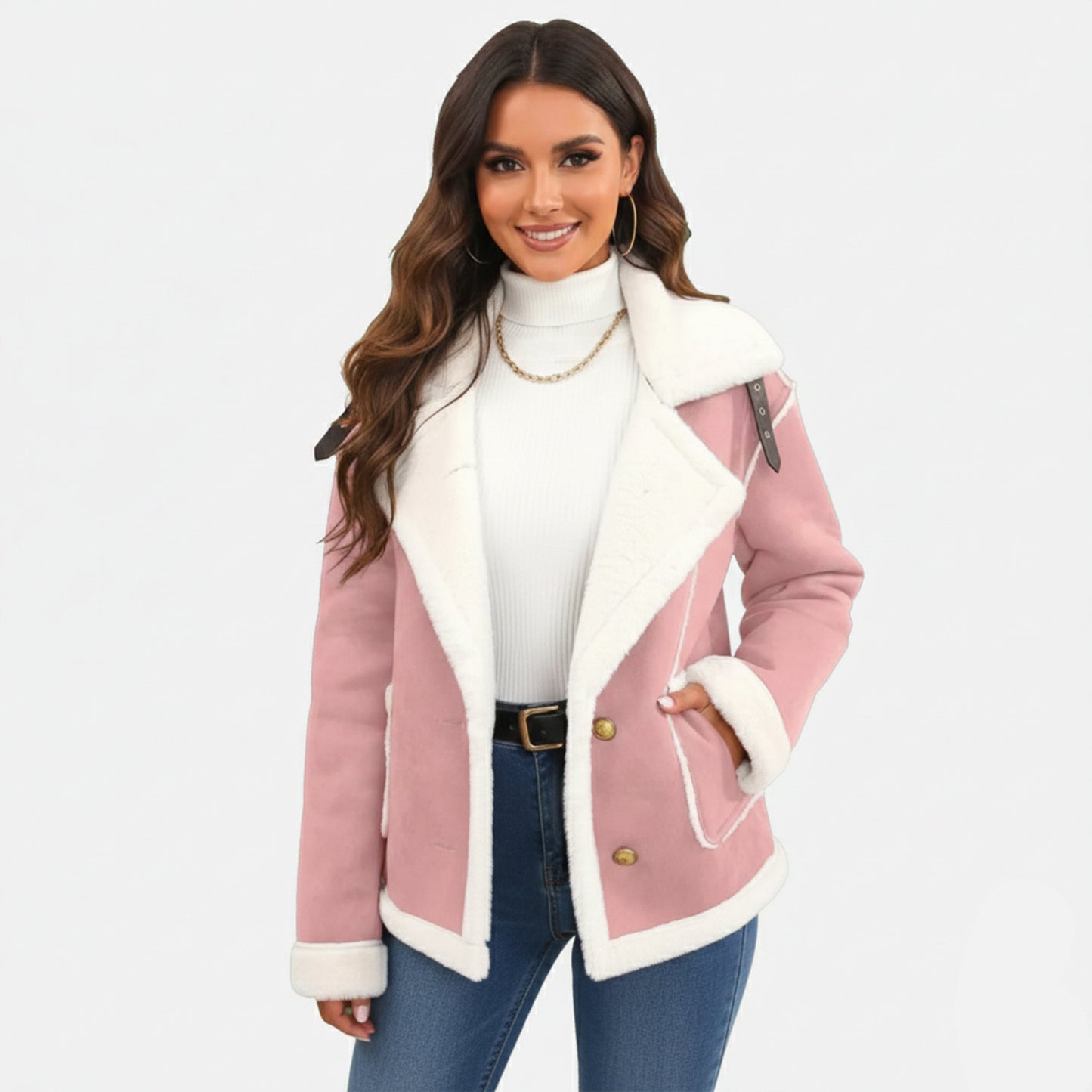 Soft Winter Jacket | Damen Winterjacke aus weichem Polyester mit femininem Reverskragen