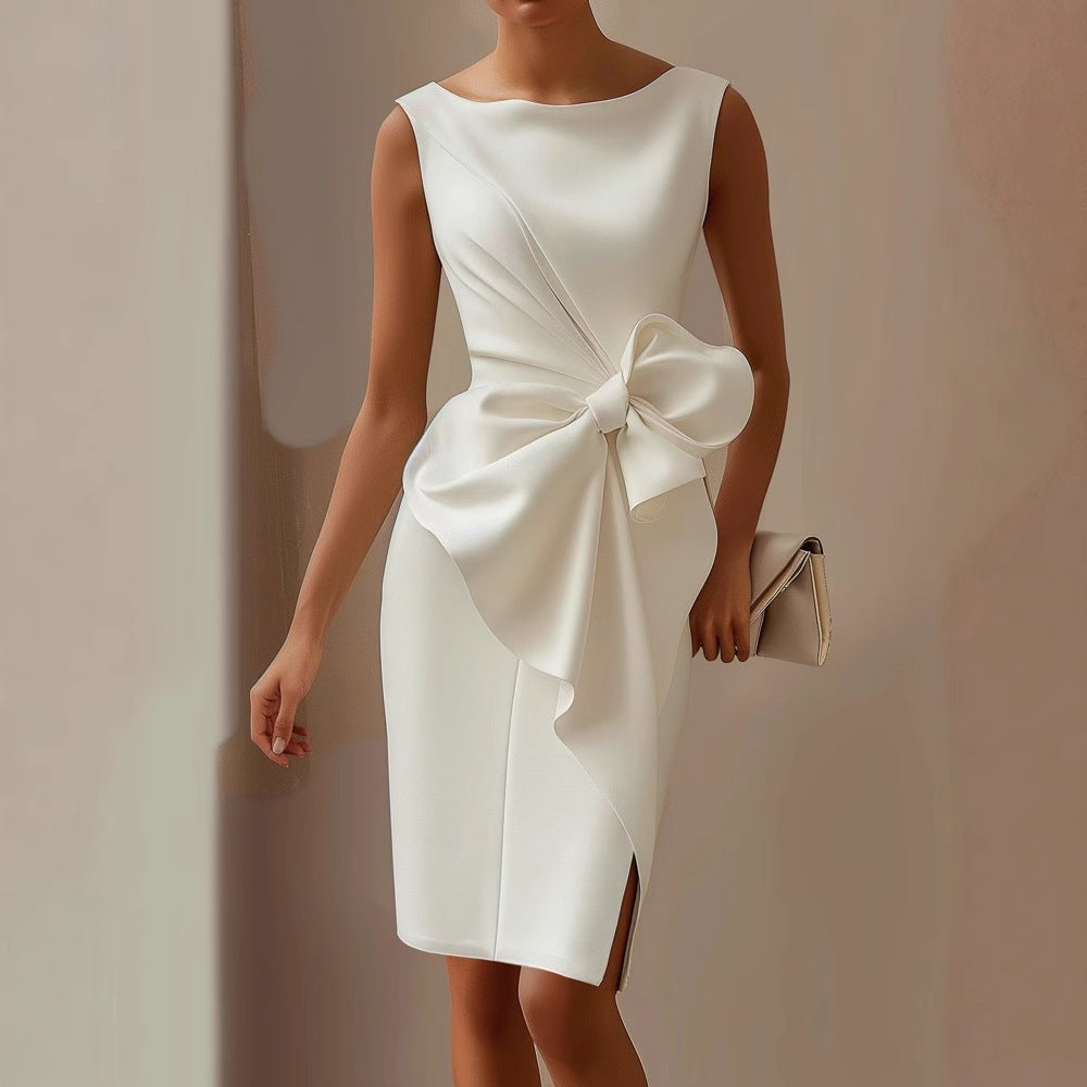 Elegantes Drapiertes Damen Etuikleid – Zeitlos Chic & Femininer Business-Style