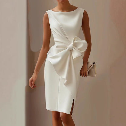 Elegantes Drapiertes Damen Etuikleid – Zeitlos Chic & Femininer Business-Style