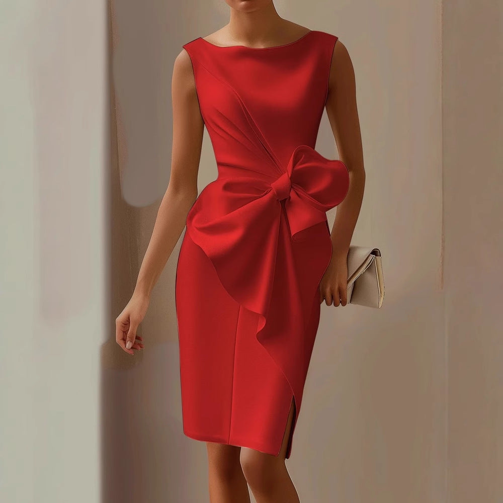 Elegantes Drapiertes Damen Etuikleid – Zeitlos Chic & Femininer Business-Style