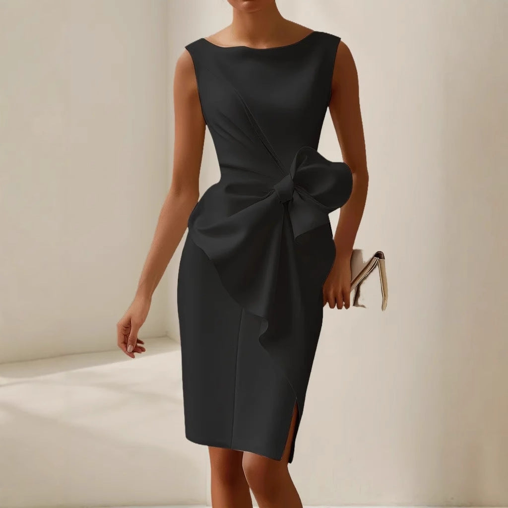 Elegantes Drapiertes Damen Etuikleid – Zeitlos Chic & Femininer Business-Style