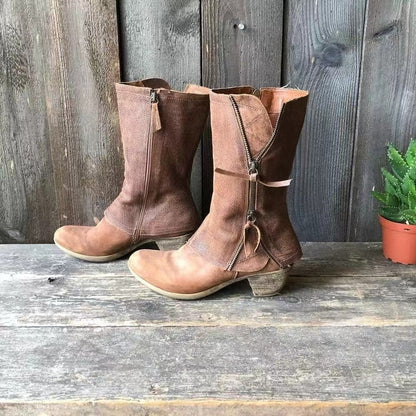Kunstleder Damenstiefel mit Reißverschluss | Eleganz und Komfort für jeden Tag