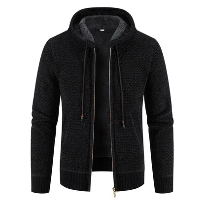 Wyatt | Herren Strickjacke mit Kapuze & Futter | Warme Winterjacke mit Reißverschluss
