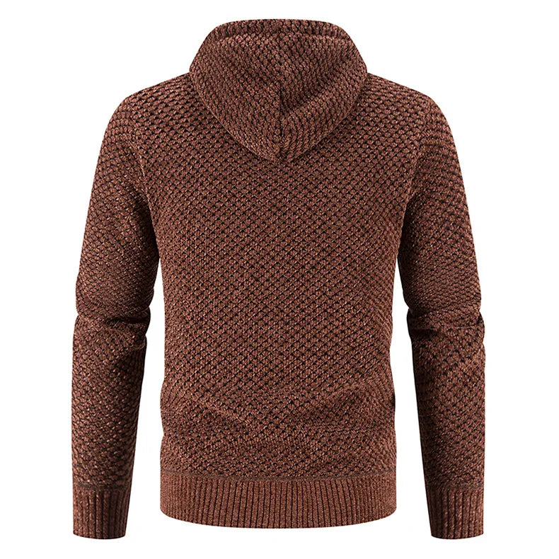 Wyatt | Herren Strickjacke mit Kapuze & Futter | Warme Winterjacke mit Reißverschluss