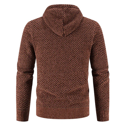 Wyatt | Herren Strickjacke mit Kapuze & Futter | Warme Winterjacke mit Reißverschluss