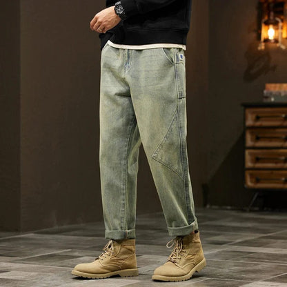 Ernst | Herren Retro-Jeans aus Baumwolle – Loose Fit, Vintage-Waschung & Mehrfach-Taschen