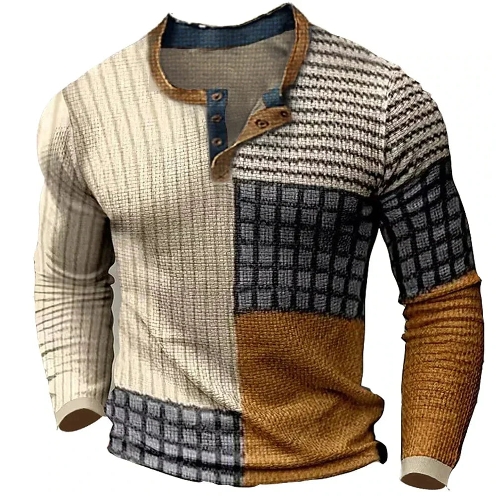 Matthis | Herren Rundhals Kaschmir Pullover in Multicolor Blockdesign – Stilvoll und Warm