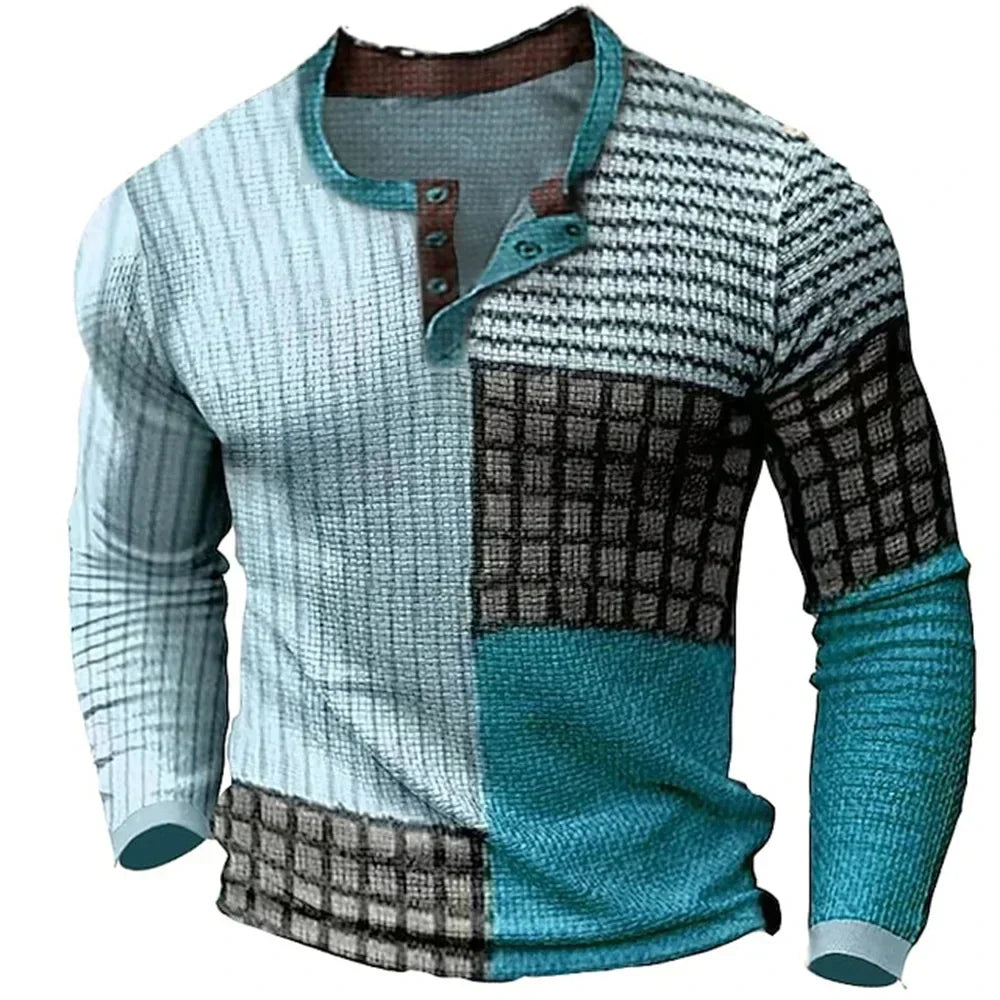 Matthis | Herren Rundhals Kaschmir Pullover in Multicolor Blockdesign – Stilvoll und Warm