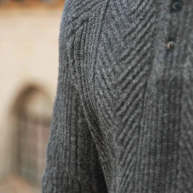 Eleganter Herren Kaschmir Strickpullover mit Polokragen – Luxuriös, Warm & Zeitlos
