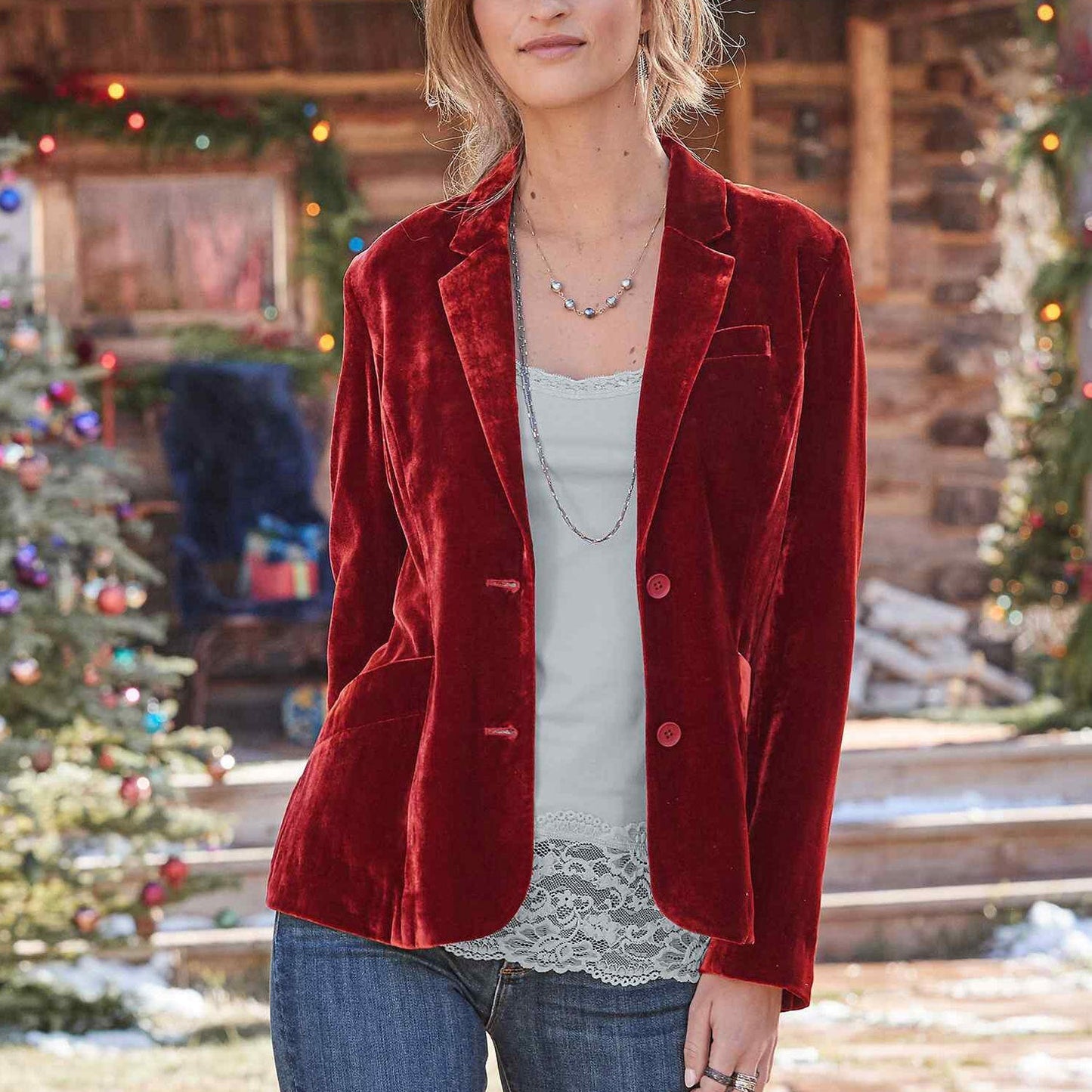 Lorele | Vintage Mode Blazer Jacke aus Samt