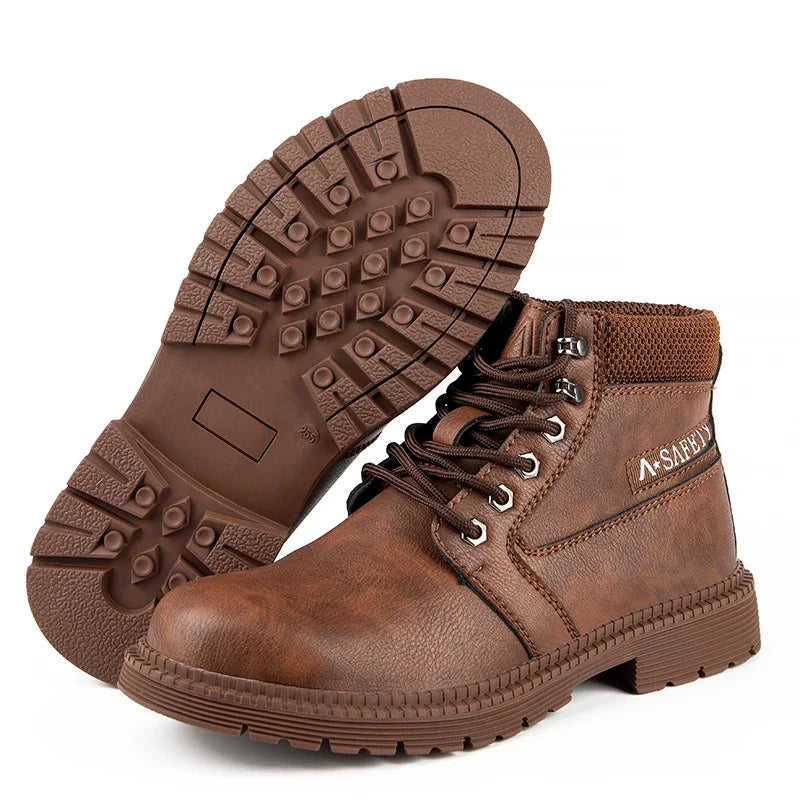 Iverson | Herren wasserdichte Stahlkappen-Sicherheitsstiefel mit rutschfester Sohle