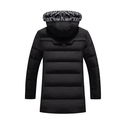 Miles | Herren Winterjacke mit Kapuze & Fleecefutter | Langer Steppmantel für kalte Tage