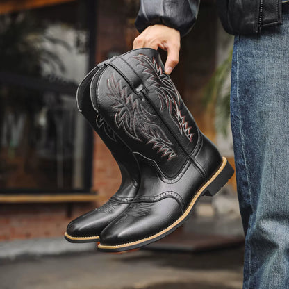 Lockwood | Herren Western Stiefel Mid-Calf mit Stickerei & klassischer Square-Toe
