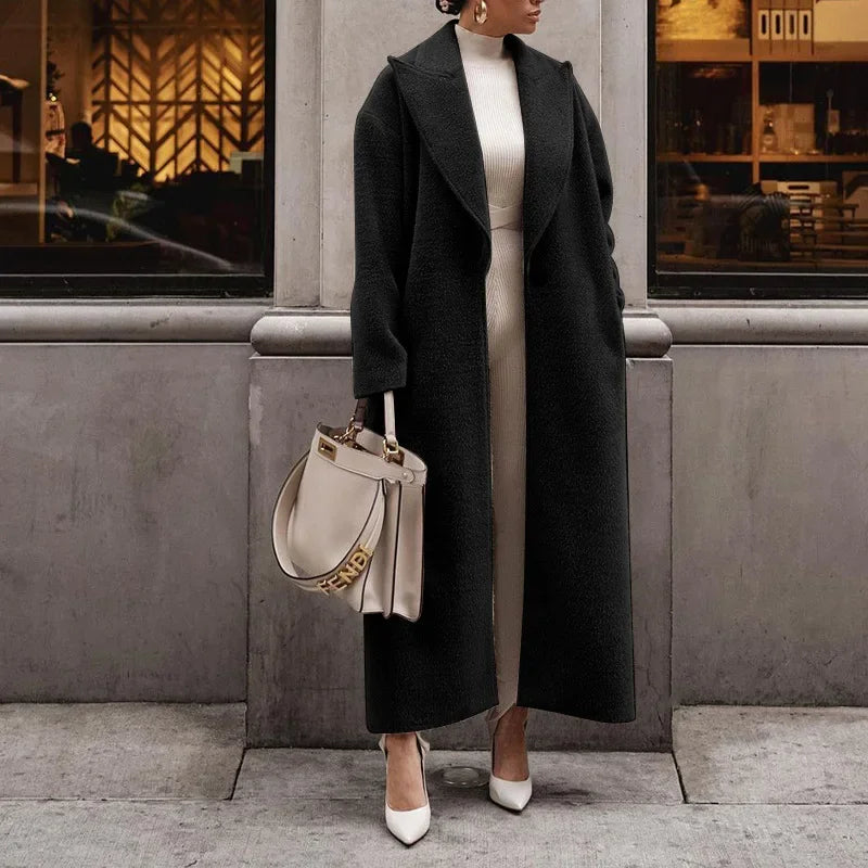 Damen Maxi-Wollmantel mit weiter Silhouette | Eleganz & Winterkomfort