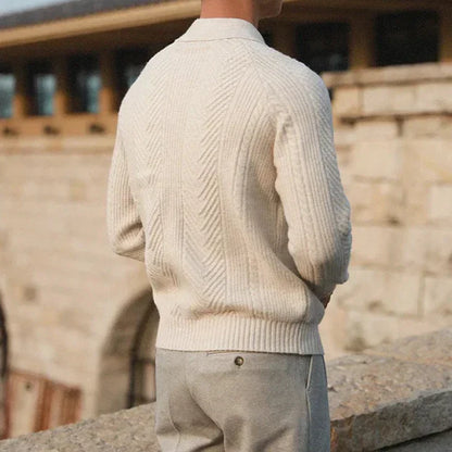 Eleganter Herren Kaschmir Strickpullover mit Polokragen – Luxuriös, Warm & Zeitlos