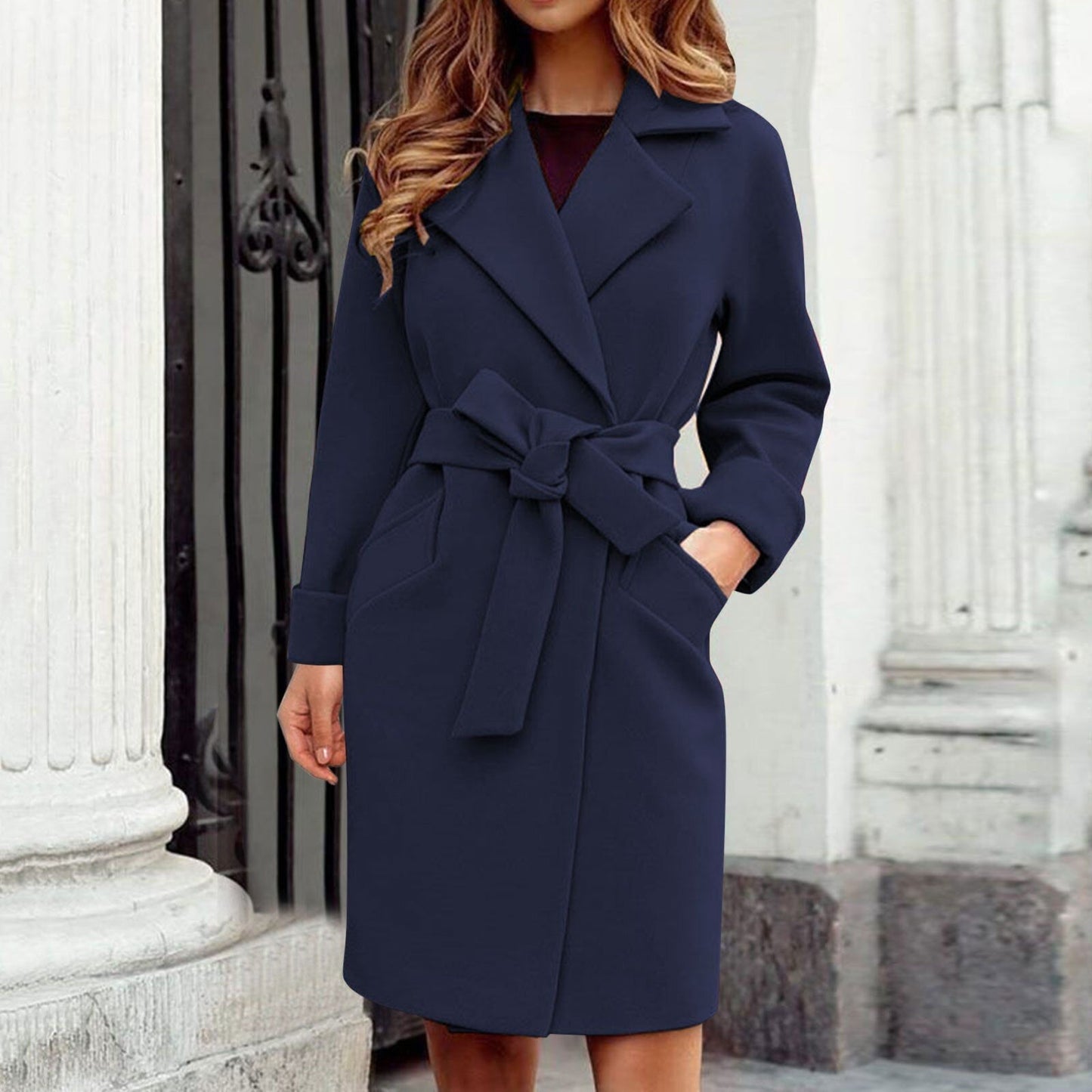 Katarino | Langer Kaschmir-Trenchcoat mit Knopfsystem in kräftigen Farben