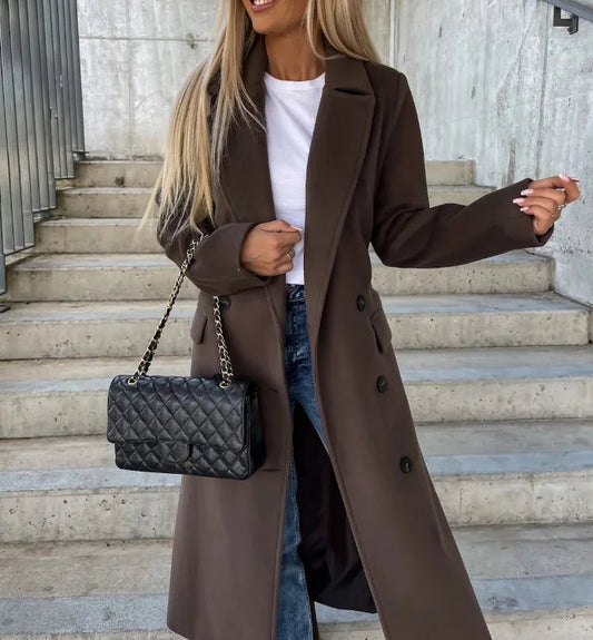 Klassischer Taillierter Damen Mantel mit Bindegürtel – Eleganz trifft feminine Silhouette