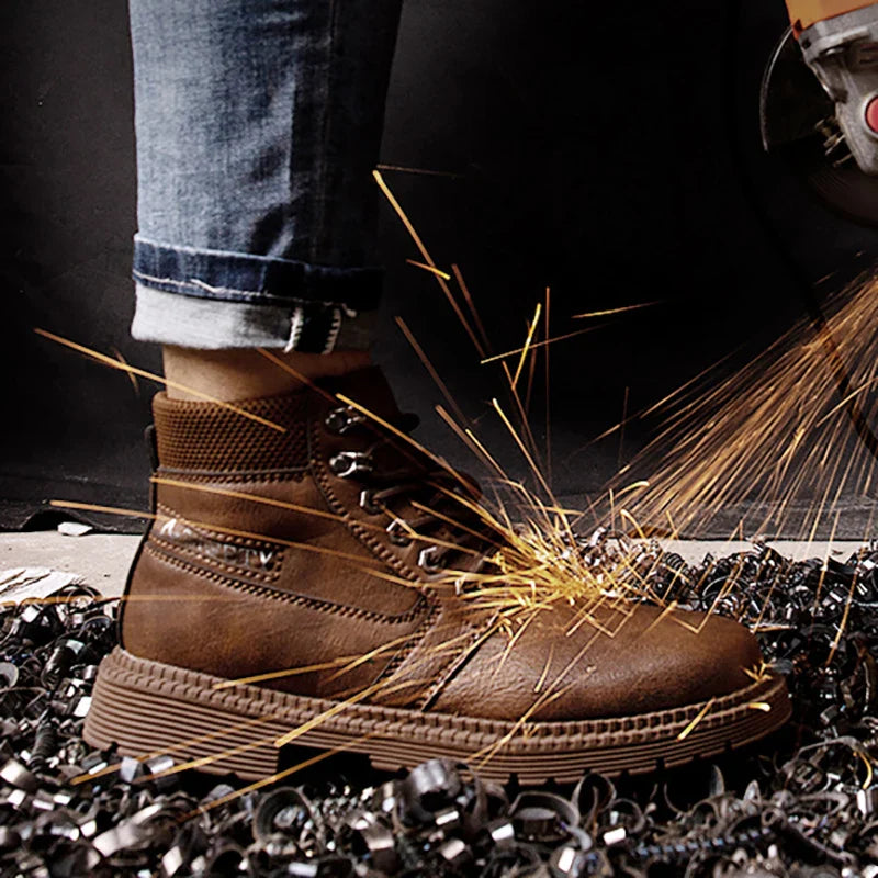 Iverson | Herren wasserdichte Stahlkappen-Sicherheitsstiefel mit rutschfester Sohle