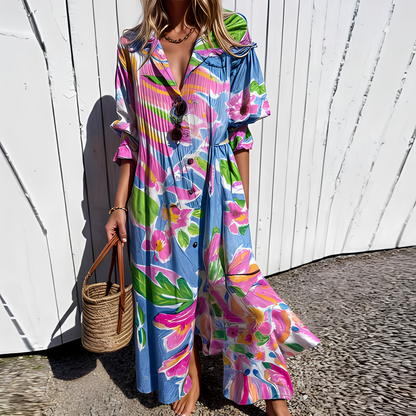 Damen Sommerkleid lang – Elegantes Kleid für warme Tage, Urlaub und besondere Anlässe